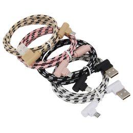 90 Graden Elleboog Kabels Type C Micro USB Opladen Data Sync Kabel Opladen Voor Samsung Android Telefoon Snelle Oplader Koord