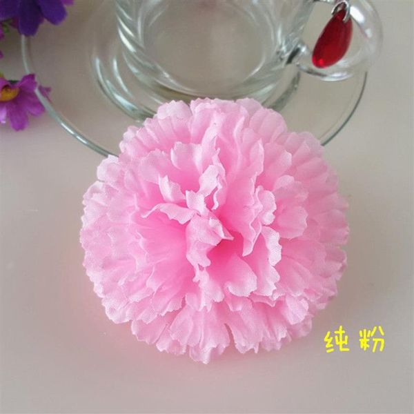 100 pièces 9CM œillet artificiel décoratif tête de fleur en soie pour bricolage fête des mères bouquet de fleurs décoration de la maison Festival Supp298y