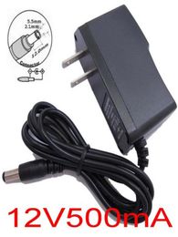 100pcs AC 100V240V Adaptador del convertidor DC 12V 500MA 05A Fuente de alimentación US EE. UU. Express4432802