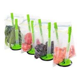 Soporte para bolsa de almacenamiento antideslizante ajustable, 100 Uds., Clip para bolsa, estante holgado de plástico para manos libres, estante para sándwiches, estante para bolsas, utensilio de cocina