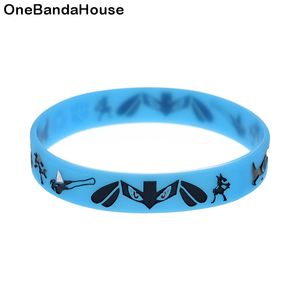 Bracelet en caoutchouc de Silicone, 100 pièces, en relief et rempli de couleur, taille adulte, bleu, pour cadeau de Promotion