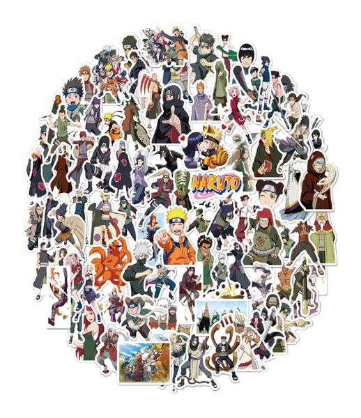 100pcs Anime Autocollants Sasigi Cool Cartoon Ninja Sécalliques en vinyle imperméables pour les bouteilles d'eau d'ordinateur portable9521575