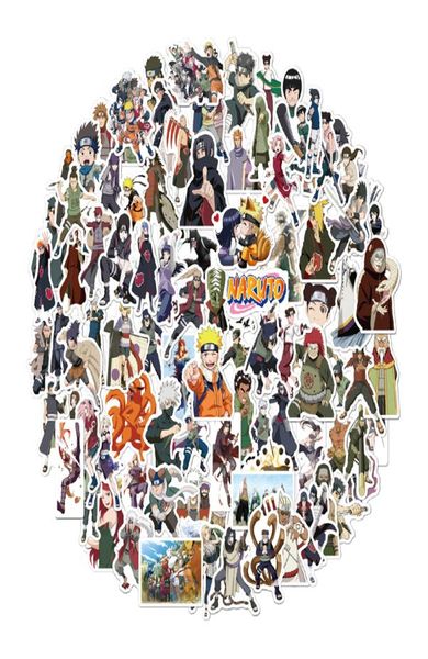 100 pièces autocollants d'anime sasigi cool dessin animé ninja autocollants en vinyle imperméables pour bouteilles d'eau d'ordinateur portable 2069295