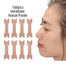 100 Uds. Tiras antirronquidos más fáciles de respirar de la manera correcta Deje de roncar nasal para una mejor entrega de gotas de aliento Dhqiu