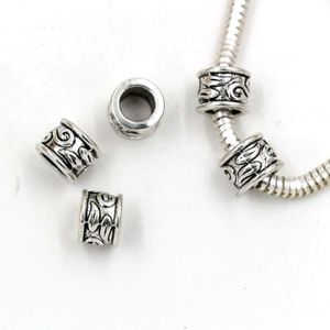 100 pièces Antique argent 5 5mm trou en alliage de zinc Tube perle entretoises charme pour la fabrication de bijoux Bracelet collier bricolage accessoires 164h