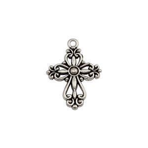 100 pcs Antique Argent Alliage Religion Croix Charme Pendentifs Pour La Fabrication de Bijoux Bracelet Collier DIY Accessoires 20.5X28 MM A-677