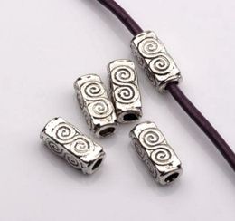 100pcs Antique Silver Alloy Swirl Rectangle Tube Spacers Perles 45mmx105mmx45mm pour les bijoux Bracelet Collier DIY ACCESO3698832