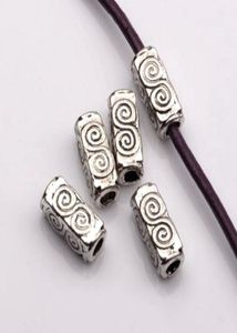 100pcs Antique Silver Alloy Swirl Rectangle Tube Spacers Perles 45mmx105mmx45mm pour les bijoux Bracelet Collier DIY ACCESO9577436