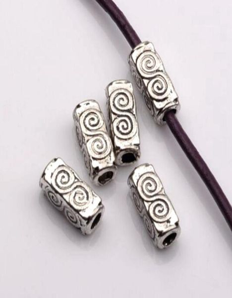 100pcs Antique Silver Alloy Swirl Rectangle Tube Spacers Perles 45mmx105mmx45mm pour les bijoux Collier de bracelet bricolage Accesso1162732