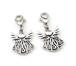 100 stcs Antieke Silver Angel Wing Lobster Clasps Charm Hangers voor sieraden maken Bracelet ketting diy accessoires 15x355mm A493440434