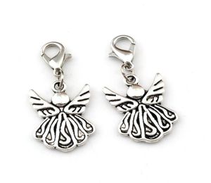 100pcs Antique Silver Angel Wing Lobster fermne Pendants Pendants pour les bijoux Bracelet Collier ACCESSOIRES DIY 15X355MM A493440434