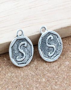 100pcs Antique Silver Double face Quotsquot Alphabet Initial Charms Pendants pour les bijoux Bracelet Collier DIY A3312781