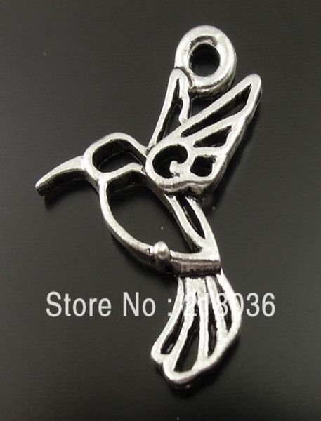 100pcs Antique Silver Hummingbird Bird Fly Charms Pendants pour les bijoux Constructions Bracelets européens Accessor 201842632