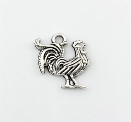 100 pièces Antique argent simple face poulet alliage pendentifs à breloque pour la fabrication de bijoux Bracelet collier bricolage accessoires 265q2712882