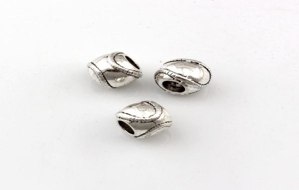 100 pièces Antique argent en alliage de Zinc sport Baseball entretoises grand trou perles pour la fabrication de bijoux Bracelet collier bricolage accessoires F12469167