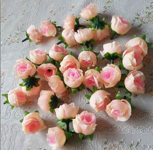 100 pcs Artificielle Fleurs Têtes Rose Artificielle Rose Bourgeon Fleurs Artificielles Pour Les Décorations De Mariage De Noël Parti Soie Fleurs