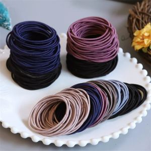 100pcs / sac 4,6 cm Accessoires de corde à cheveux Femmes Femmes Rubbers Bands Scrunchies Bands à cheveux Elastic Girls Ponytail Holder Lie