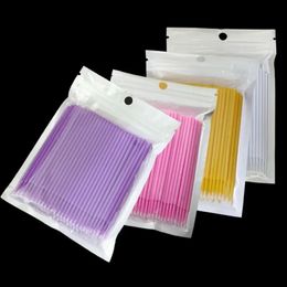 100 piezas/bolsas de maquillaje desechable pinceles de pestañas de micro máscara de pincel extensión de pestañas herramientas de eliminación de pestañas individuales