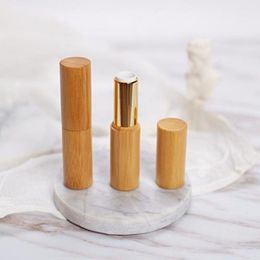100 stcs bamboo lip gloss buis fles lipglazuur lege buis make -up bamboo ontwerp lege bruto container lippenstift diy cosmetische containers qsled
