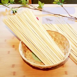 100pcs palitos de brocheta de bambú de bambú fruta desechable fruta de madera natural de madera de barbacoa Buffet BBQ Tools Accessorie