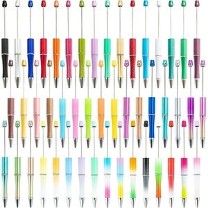 100 pièces stylos à perles en gros stylo à bille en plastique créatif stylo à bille imprimable stylo à perles bricolage cadeau pour fournitures de bureau étudiant 240307