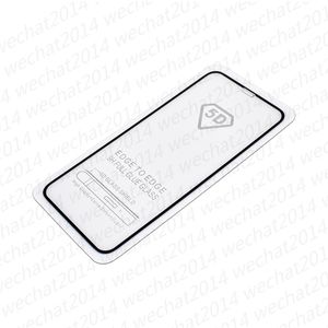 100PCS 5D Protecteur d'écran à couverture complète 9H Protecteur d'écran en fibre de carbone en verre trempé pour iPhone X 6 6s 7 8 Plus Xs Max