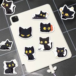 100 stcs zwarte kat kawaii stickers decor vintage voor doe -het -zelf kinderen notebook bagage motorfiets skate laptop koelkast sticker speelgoed