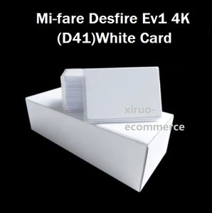 100 pièces blanc blanc 13.56MHz MF De-sfire EV1 2K D21 puce étiquette MF3ICD21 carte MF De-sfire 4K D41 carte MF3ICD41 carte pour le contrôle d'accès