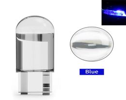 100 pièces bleu 1LED COB 158 W5W 2825 168 192 194 T10 ampoules à cale 12V pour feux de position latéraux de voiture dôme carte porte plaque d'immatriculation Light6962201