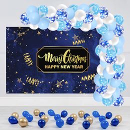 100pcs Blue Gold Agate Metallic Balloons Arch Kit Mariage Birthday Party Latex Gender Revey Confetti Garland décor balaos