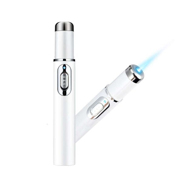 100 pièces lumière bleue acné Laser stylo Portable Machine d'élimination des rides chauffage traitement thérapie Massage détendre soins de la peau cicatrice dissolvant stylo Pluma Removedora De Cicatrices