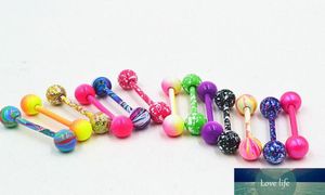 100 pièces bijoux de corps Piercing langue anneau haltères barre de mamelon 14g mélange de belles couleurs cadeau de noël 5100441