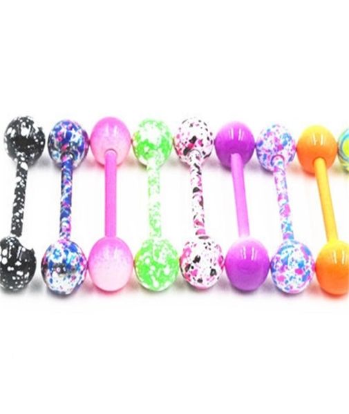 100 pièces bijoux de corps Piercing langue anneau haltères barre de mamelon mélange belles couleurs cadeau de noël 2278 Q25487884