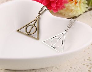 100 stcs boek The Deathly Hallows ketting antieke zilveren bronzen goud Deathly Hallows hangers mode sieraden best verkopen6929887