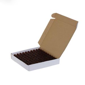 100pcs / box 1ml 2ml mini échantillon flacon en verre flacons compte-gouttes ambrés 1CC 2CC pour échantillon d'huile Eliquid Ejuice, petits conteneurs ambrés Omvls