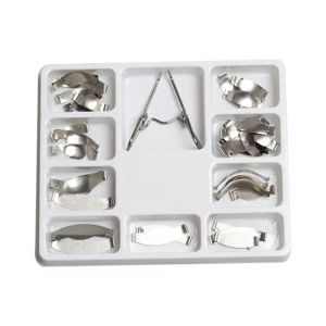 100pcs / box Dental Matrix Band System Dental Sectional Matrices Metal Kit complet Kit complet Dentistry Ring Spring Clip Dentiste Outils