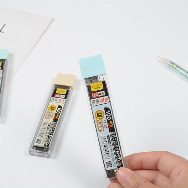 100pcs / box graphite plomb 2b mécanical recharge plastique plastique automatique crayon de plomb examen de l'école