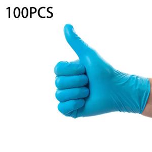 100 stks/doos Huishoudelijke Latex Gratis Nitril Lange Wegwerp nitril Blauwe Handschoenen Voor Keuken Tuinieren/Slager Veiligheid Werkhandschoenen 240104