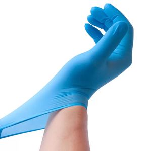 100 stks / doos PVC handschoenen kwaliteit wegwerp nitril handschoenen inspectie industrieel lab en supermaket blauw wit persoonlijke beschermingsmiddelen handschoen
