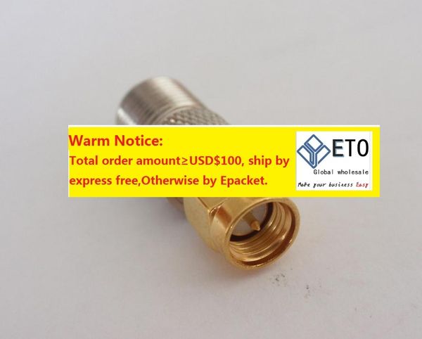 100 Uds latón BNC hembra a chapado en oro SMA macho enchufe Coaxial RF conector adaptador de antena Coaxial