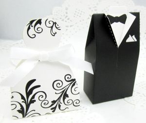 Boîtes à bonbons pour mariée et marié, 100 pièces, robe smoking, motif de mariage, boîte-cadeau, cadeaux de fête d'anniversaire de noël, 2577379