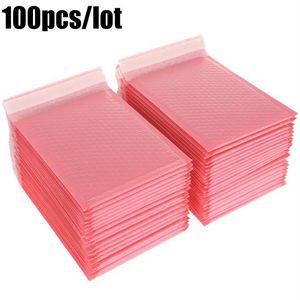 100Pcs Bubble Mailers Padded Envelopes Lined Poly Mailer Self Seal Pink Envelope Waterproof Bubble Express Mailing Bag212T