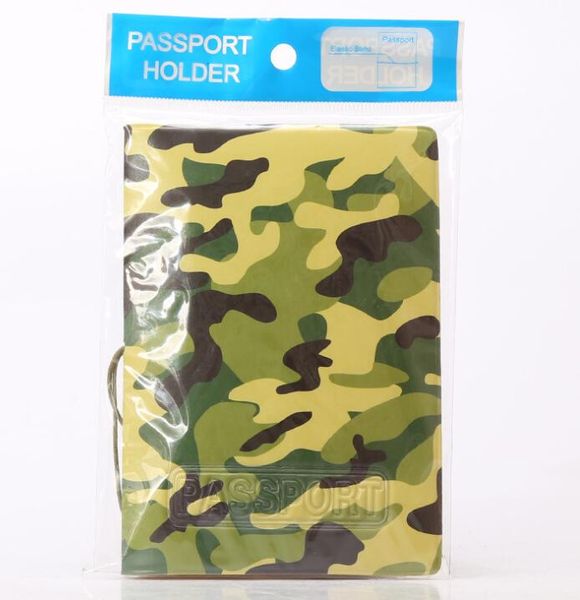 100 pièces Camouflage passeport portefeuilles porte-cartes titulaire housse étui protecteur PU cuir voyage sac à main portefeuille sac