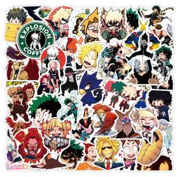 100 pièces autocollant de voiture dessin animé autocollants My Hero Academia Graffiti Boku No Hero Academia personnage décalcomanie ordinateur portable voiture enfants autocollant 5497175