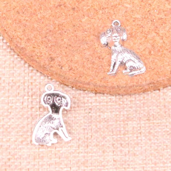 100 pièces breloques chien 22*13mm Antique faisant pendentif ajustement, argent tibétain Vintage, bijoux faits à la main bricolage