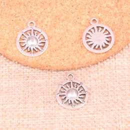 100 pièces breloques soleil sunburst 16mm Antique fabrication pendentif ajustement, argent tibétain Vintage, bricolage bijoux faits à la main