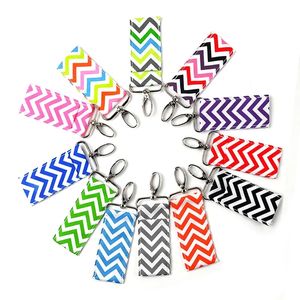 200 unids HOME Chevron Lipstick Chapstick Holder Llavero Lip Bag Colores Monogram Multi Chevron Key FOB Lip Palm Holder