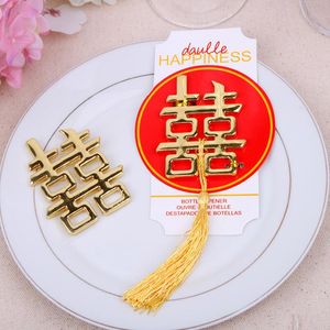 100 pièces chinois asiatique thème double bonheur ouvre-bouteille faveurs de fête de mariage cadeaux de mariage livraison gratuite LX7241