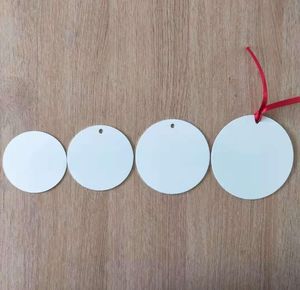 100 Uds decoraciones navideñas sublimación DIY blanco aluminio en blanco círculo en forma de adornos festivos