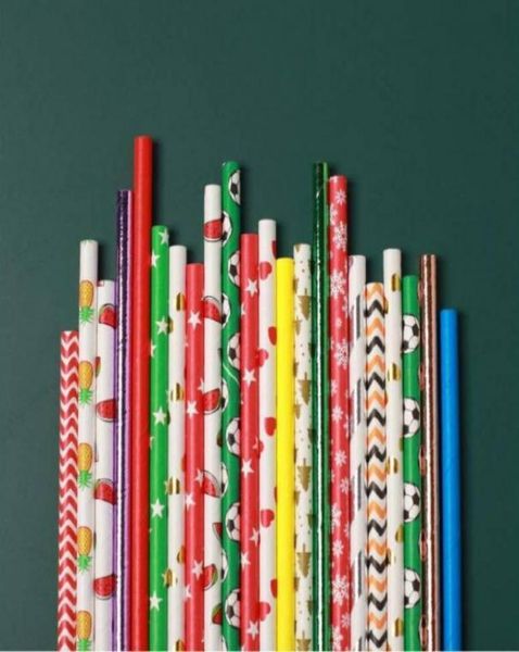 100 pièces pailles de papier de noël pailles d'or décoration de noël pailles de fête pour boissons bébé douche Halloween mariage anniversaire FY5587 924677250